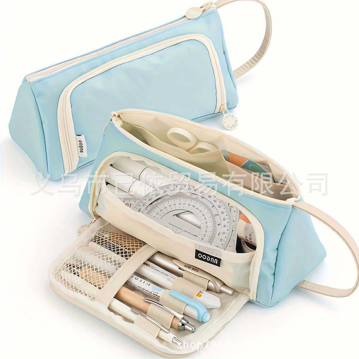 Triangular Pencil Case with Large Capacity and Multi-Functional Features, Korean-Style Ins-Style Stationery Box for Middle and High School Students, Direct from the Manufacturer