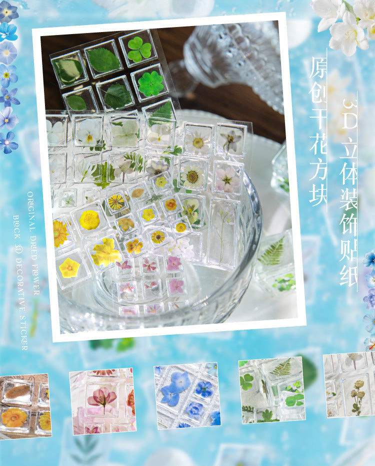 Momo Acrylic 3D Stereo Decorative Stickers Natural Plant Institute Series Handmade DIY Mobile Phone Case Decorative Stickers