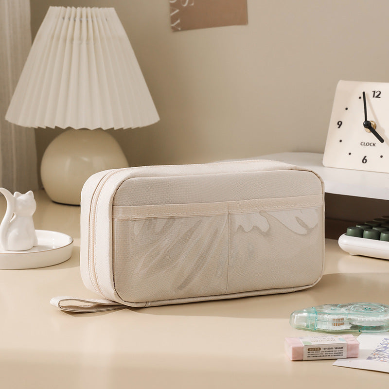 Simple Large-Capacity Pain Bag Pencil Case for Students, Multi-Functional, Stain-Resistant and High-Looking Stationery Box, School Supplies Storage Bag