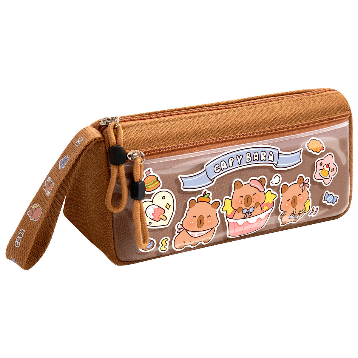 Holiday Kapibara Transparent Pencil Case Large Capacity Stationery Box Student Cartoon Pencil Case New Stationery Bag