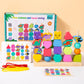 Wooden Children's Educational Toys Five Sets of Column Color Classification Enlightenment Children's Shape Matching Perception Building Block Toys