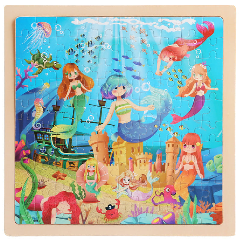100 children's wooden cartoon animal dinosaur plane wooden puzzle boys and girls baby early education educational toys