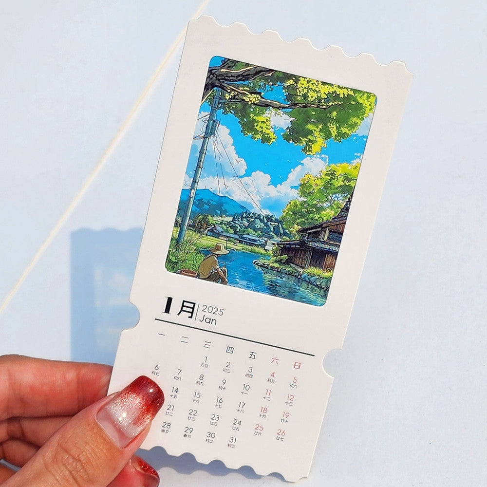 2025 calendar retro ticket stub reverse light and shadow photo ticket stub box blank ticket stub homemade light and shadow photo in stock