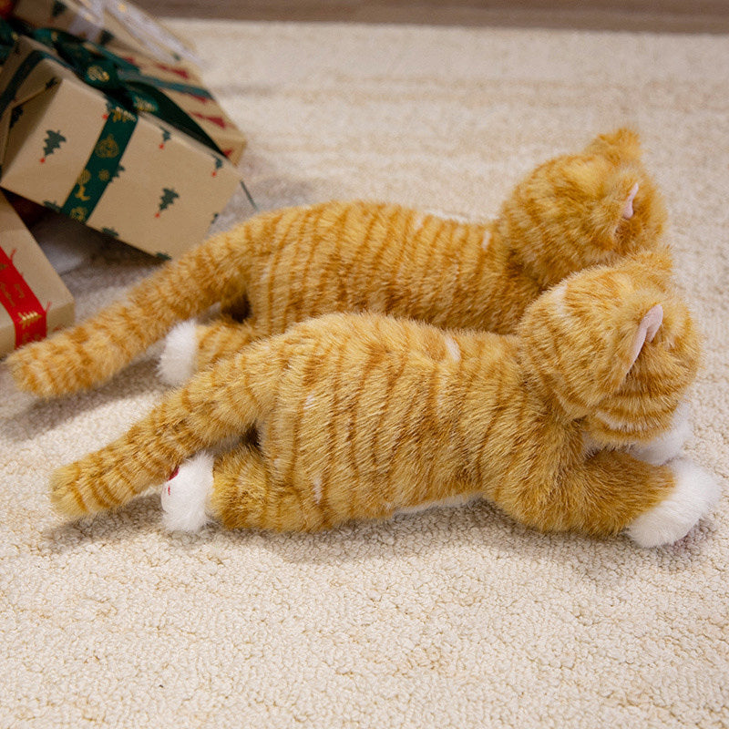 Cute Artificial Cat Doll, Lying Cat Plush Toy Doll, Kidsren's Comfort Rag Doll, Birthday Gift for Girls