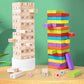 Children's Puzzle Stack Balanced Stack High Draw Building Blocks Layer by Layer Stack Wooden Strip Draw Wood Table Game Toys