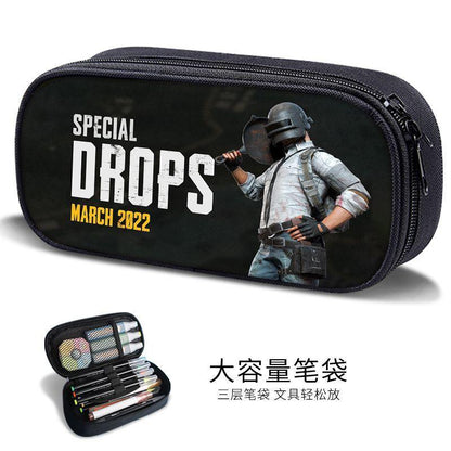 Sand Sculpture Pencil Bag for Boys, Multifunctional Stationery Box for Primary and Secondary School Students, Pubg Game Stationery Bag, Kidsren's Trendyy Pencil Bag