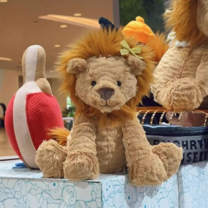 British Jelly Wave Series Curly Lion Monkey Plush Toy Wave Hair Dragon Doll Curly Highland Cow