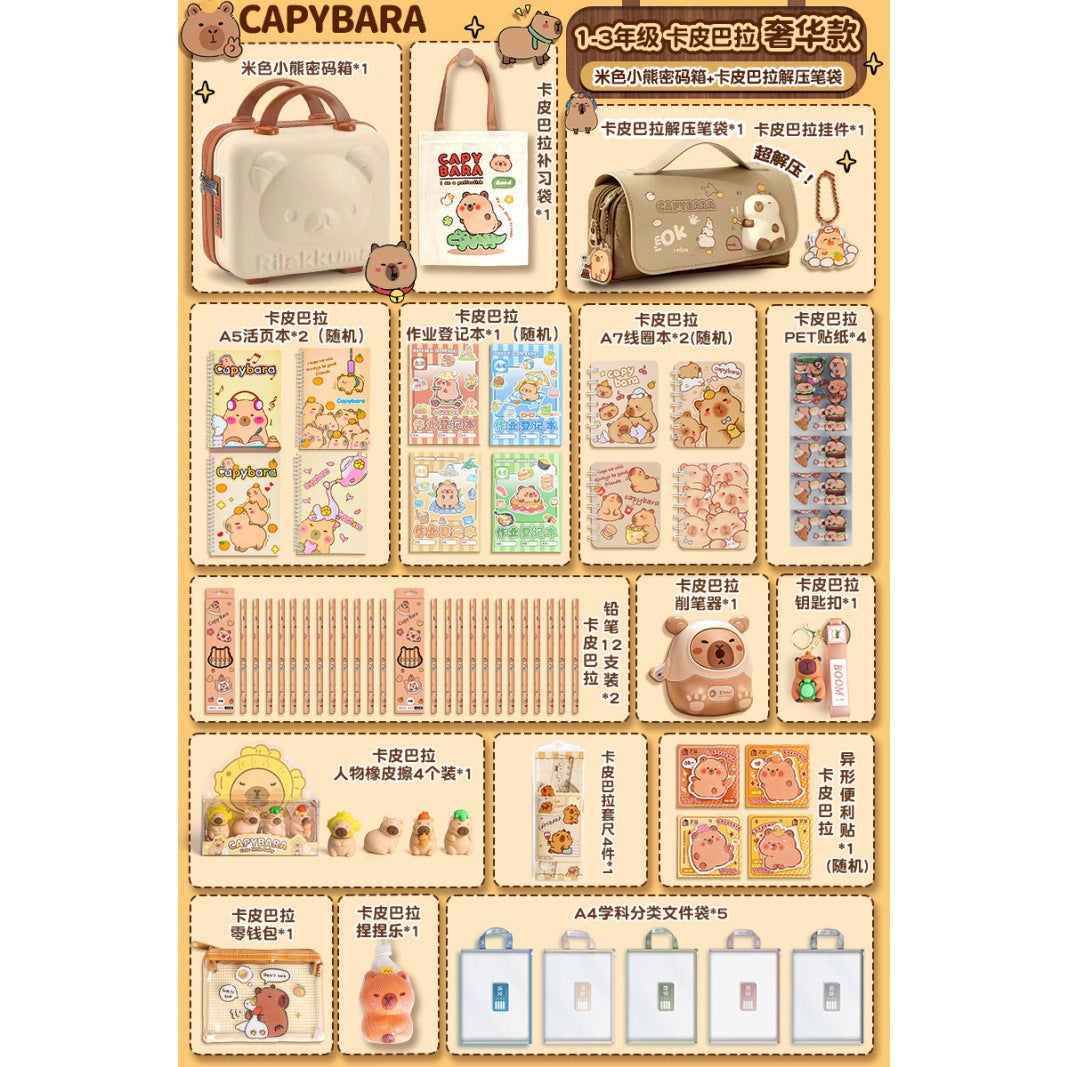 Kapibala Plush Doll Doll Back-To-School Gift Package Primary School Souvenir Birthday Gift Plush Stationery Set