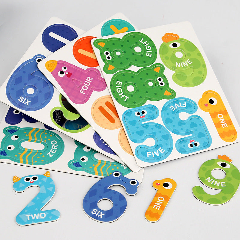 Cross-border Children's Magnetic Puzzle Refrigerator Sticker Capital Alphanumeric Animal Cognitive Magnetic Sticker Early Education Enlightenment Puzzle