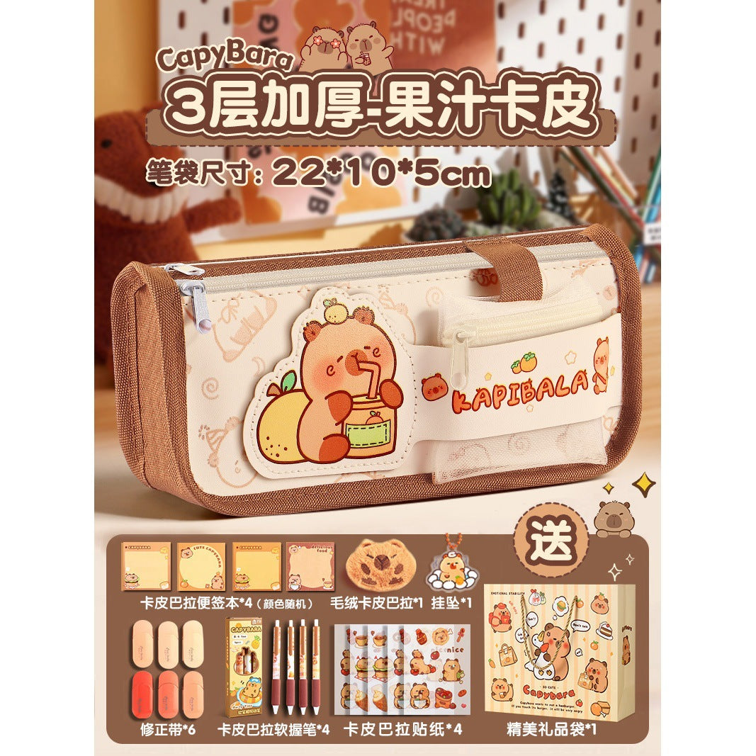 Kapibala Plush Doll Doll Back-To-School Gift Package Primary School Souvenir Birthday Gift Plush Stationery Set