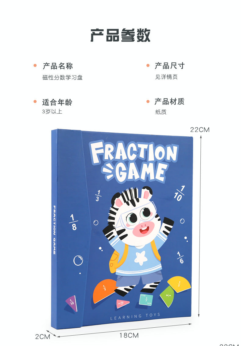 Magnetic Fraction Disk Demonstrator Numerator and Denominator Cognitive Addition and Subtraction Operation Third Grade Primary School Mathematics Teaching Aids Toys