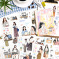ZABC cross-border die-cut PET sticker book chasing ordinary series 20 characters life hand account collage stickers