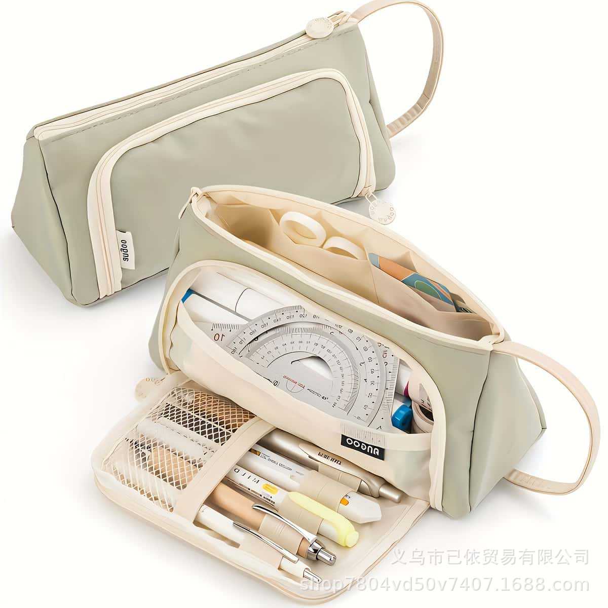 Large-Capacity Retractable Pencil Case Stationery Box in Japanese and Korean Style, Macaron Color, Upgraded Version for Primary and Secondary School Students, in Stock