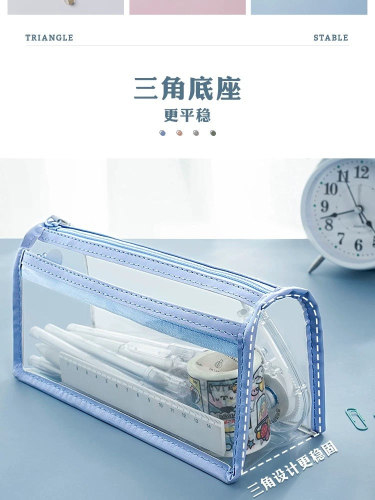 Transparent Pencil Case for Exams, Simple Pencil Bag for High School Students, Large Capacity Pvc Pencil Case in Stock