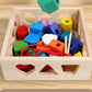 Montessori Early Education Large Particle Beaded Geometric Shape Matching Building Block Box Color Cognitive Teaching Aids Kidsren's Educational Toys