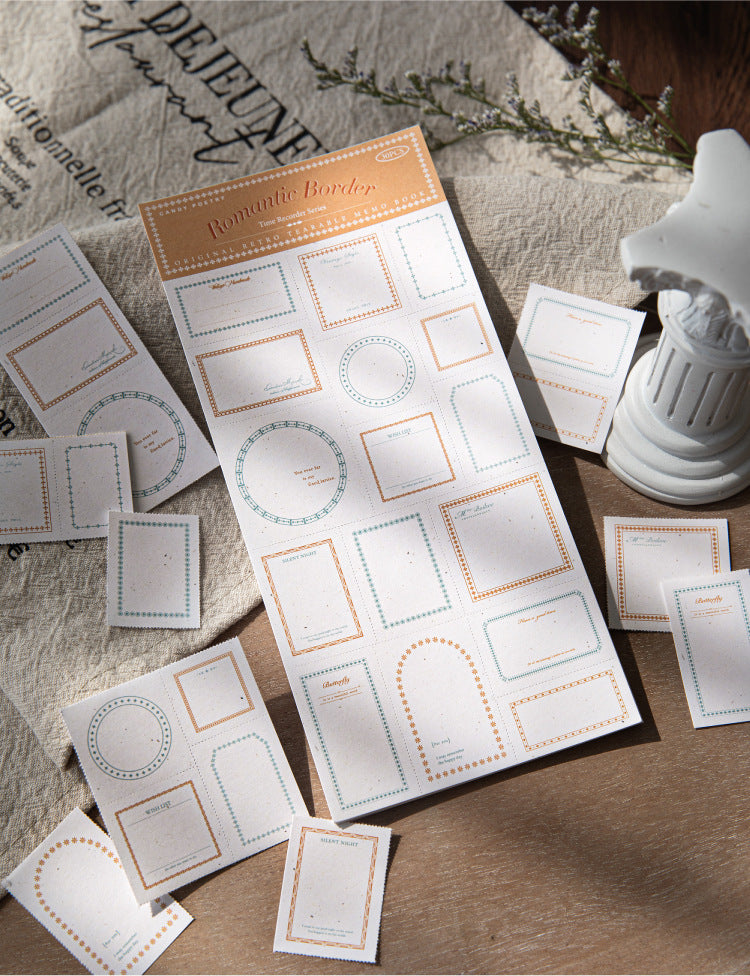 Sugar poem label note book time recorder original retro literature DIY material decoration base note paper