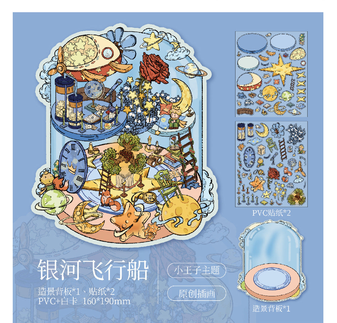 Mr. Paper Landscaping Flat Stickers Prince Fairy Tale Book Series DIY 3D Landscaping Flat Sticker Pack
