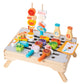 Cross-Border Young Children's Fun Wooden Multi-Functional Simulation Kitchen Barbecue Grill Educational Toys Parent-Child Interactive Play House