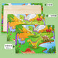 Wooden 80 Pieces Puzzle Toddler Cartoon Dinosaur Animal Plane Puzzle Baby Early Education and Intelligence Building Blocks Toy
