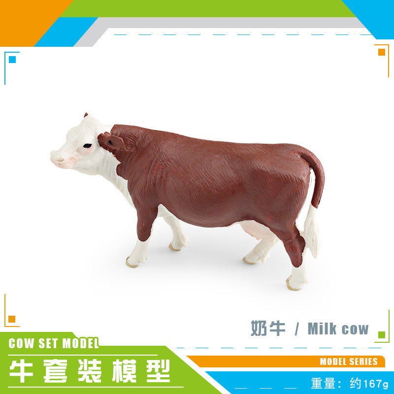 Cross-border simulation farm animal cow model flavich bull Charolais ranch desktop decoration toy
