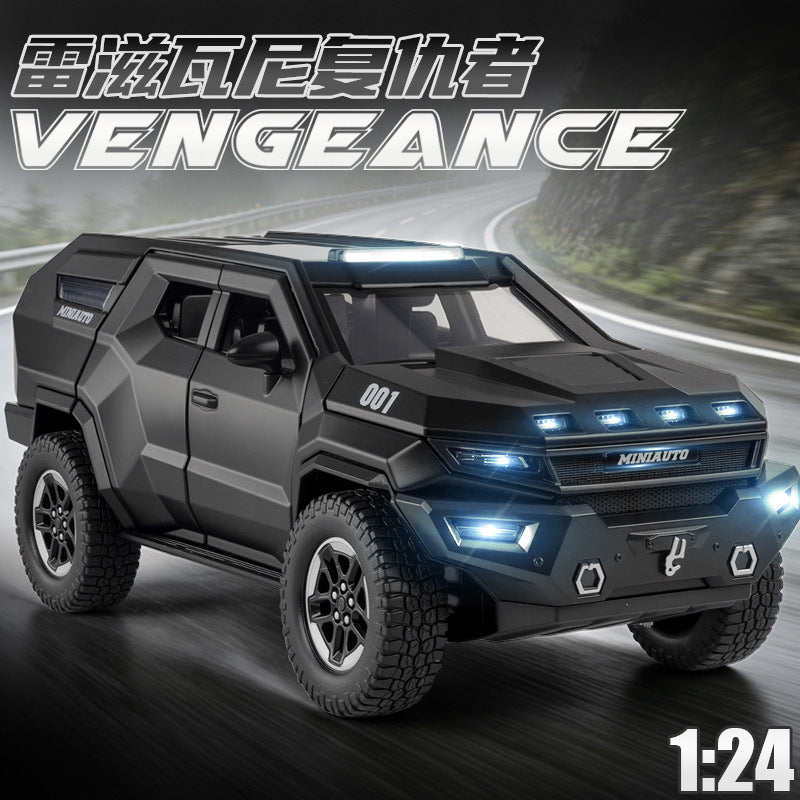 Cross-border foreign trade Jianyuan 24381 realistic children's sound and light pull-back 1/24 Rezvani alloy car model toy