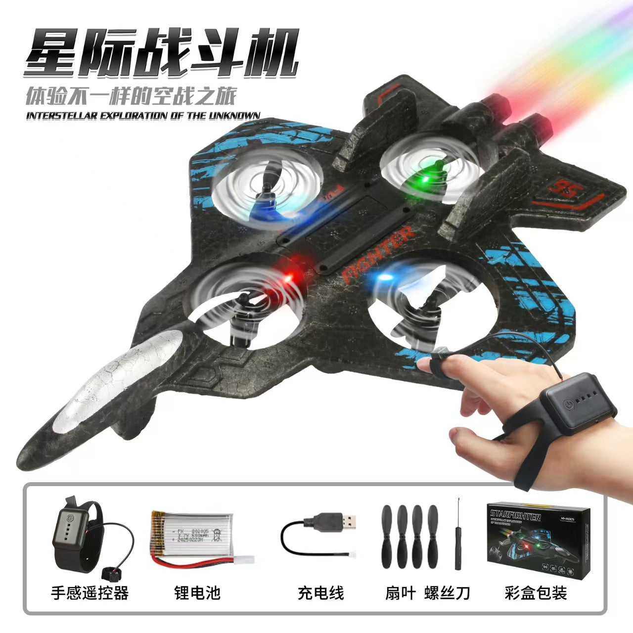 Cross-border children's remote control fighter drone rechargeable fall-resistant foam model glider birthday gift boy