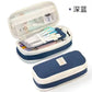 Cross-Border Color-Blocked Retractable Pencil Case, Large-Capacity Stationery Bag, Multifunctional Double-Zipper for Students, Simple and Convertible into Canvas