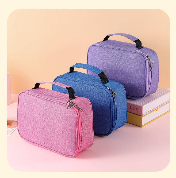 Cross-Border Satchel Large-Capacity 72-Hole Multi-Functional Student Art Student Color Lead Brush Pencil Stationery Storage Bag