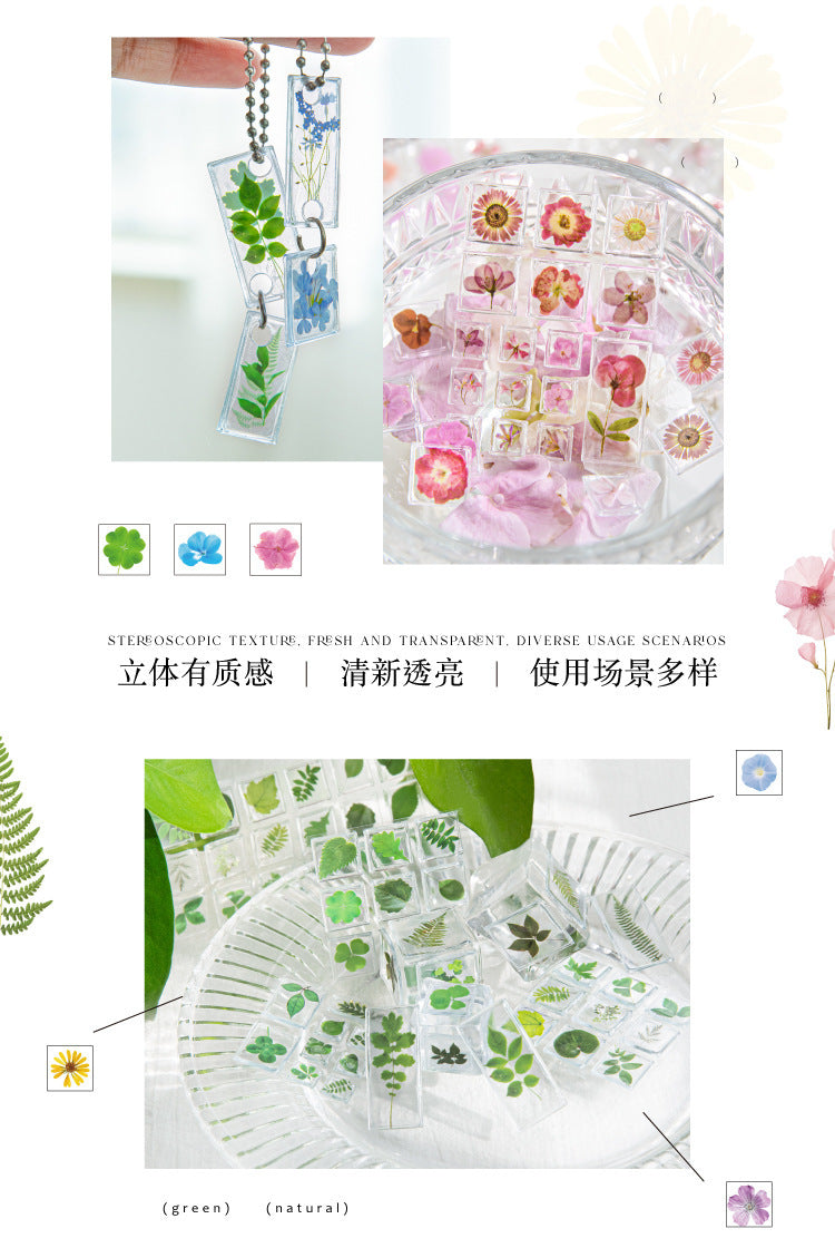 Momo Acrylic 3D Stereo Decorative Stickers Natural Plant Institute Series Handmade DIY Mobile Phone Case Decorative Stickers
