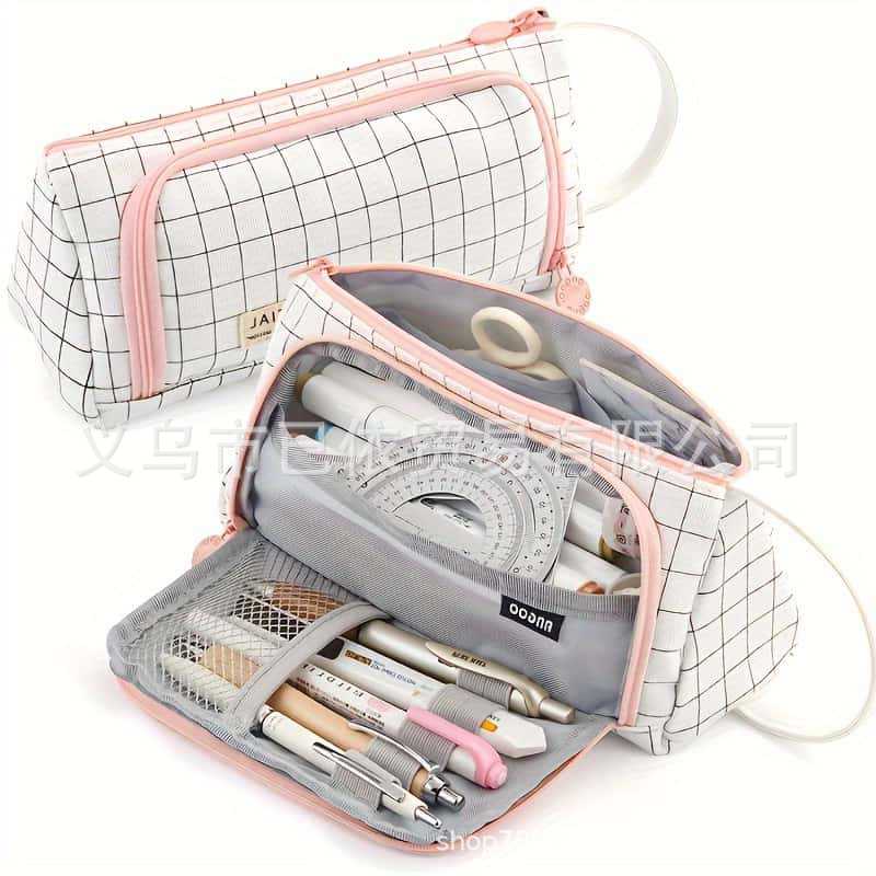 Triangular Pencil Case with Large Capacity and Multi-Functional Features, Korean-Style Ins-Style Stationery Box for Middle and High School Students, Direct from the Manufacturer