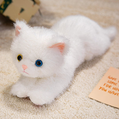 Cute Artificial Cat Doll, Lying Cat Plush Toy Doll, Kidsren's Comfort Rag Doll, Birthday Gift for Girls