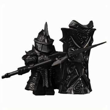 Black High Tower Knight Frost Silver Barrier Battle Guard Soul Third Party Minifigure Building Block Toy Boy Compatible with Lego Foreign Trade