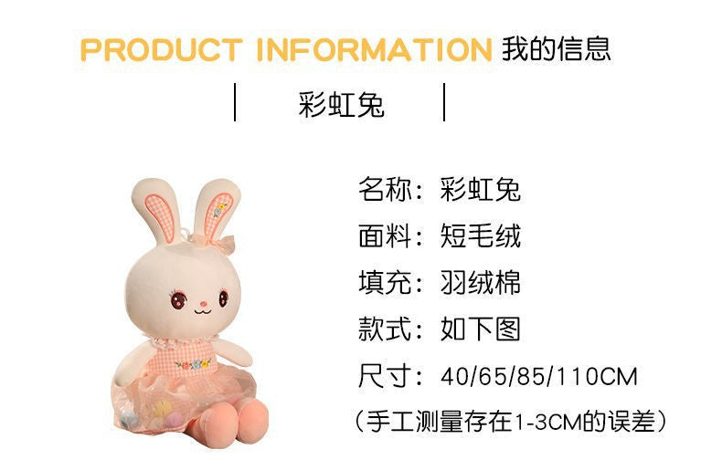 Rabbit Doll Plush Toy Cute Birthday Gift Girl's Pillow Soothing White Rabbit Doll Children's Doll
