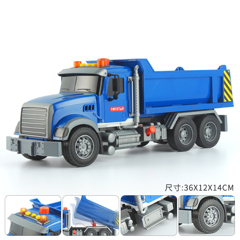 Cross-border simulation trailer toy inertia flat rescue large engineering car boy road transport toy car wholesale
