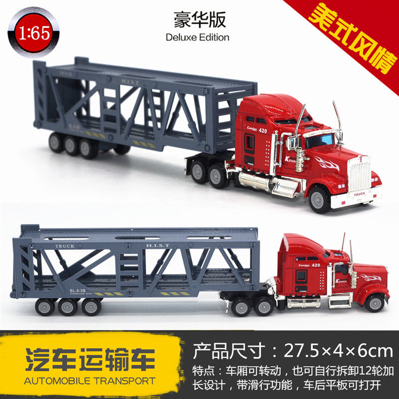 English packaging cross-border children alloy car vehicle trailer fire truck tank excavator pull back toy car