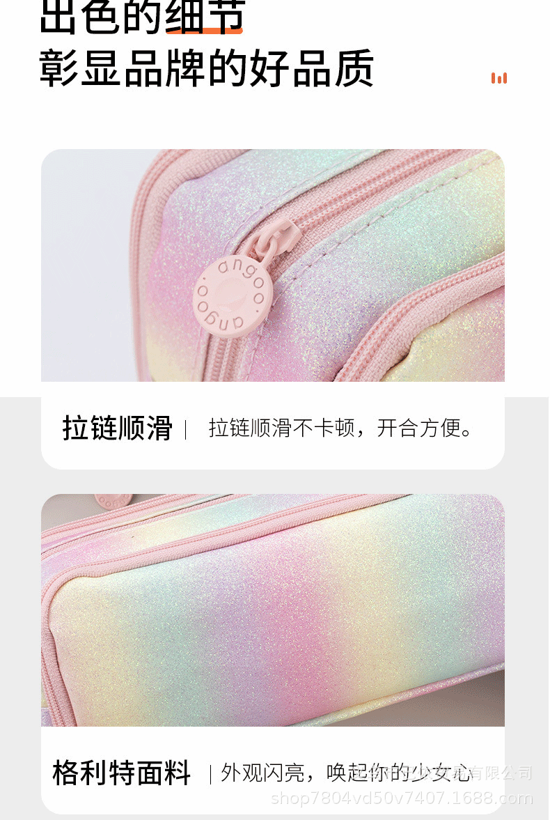 Oxford Cloth Double-Open Pencil Case, Large Capacity Stationery Box, Thickened, Wear-Resistant, Waterproof Pencil Bag for Students, Suitable for Middle and High School Students