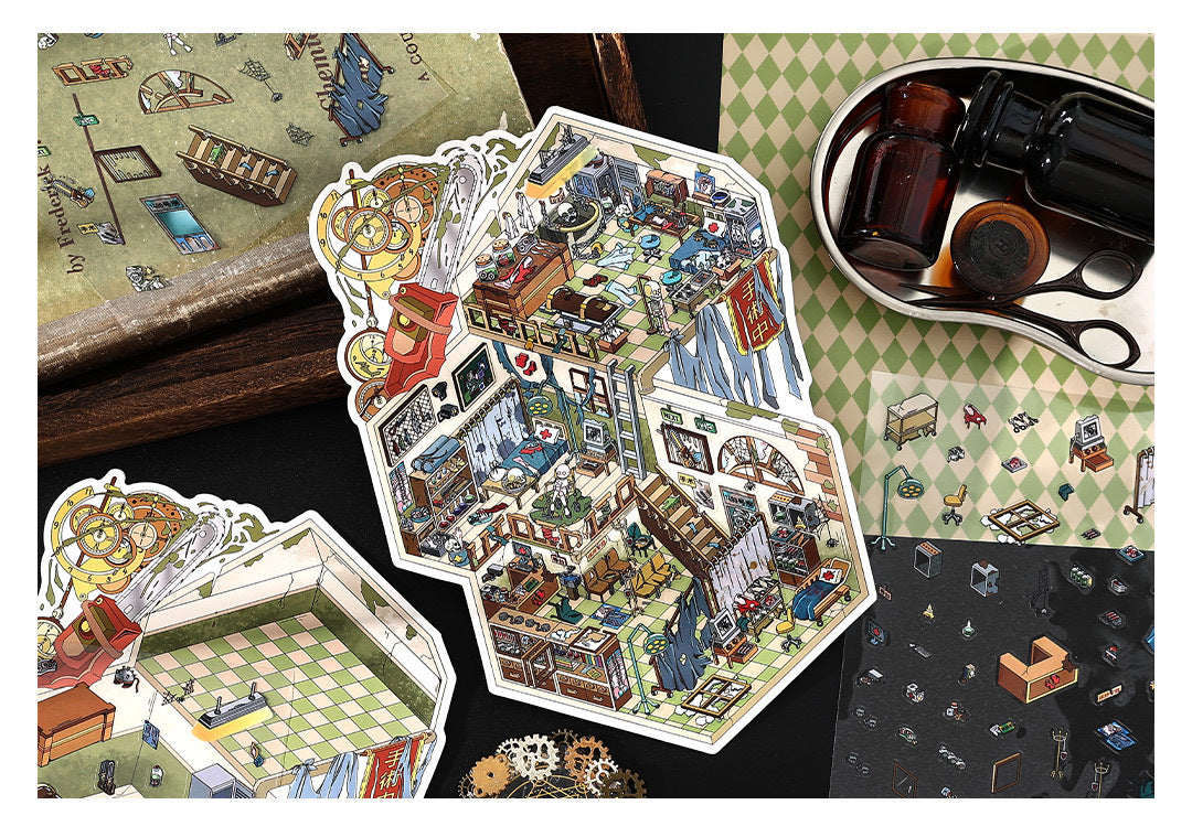 Infeel.Me Extra Large Scenery Stickers Today's Business Hours Open - Part Twelve DIY Journal Scene Stickers