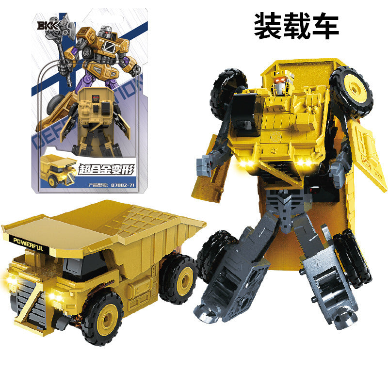 BKK alloy deformation robot train high-speed rail engineering bus dinosaur green leather train King Kong BKK children's toys