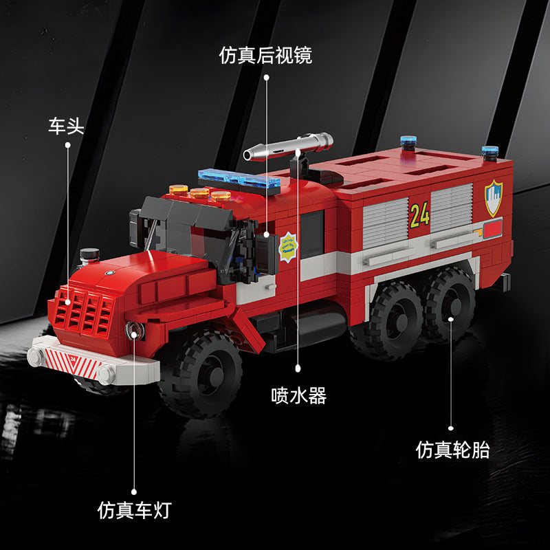 Cross-border engineering series truck city bus transport vehicle combined with small particle building blocks children's educational enlightenment toys