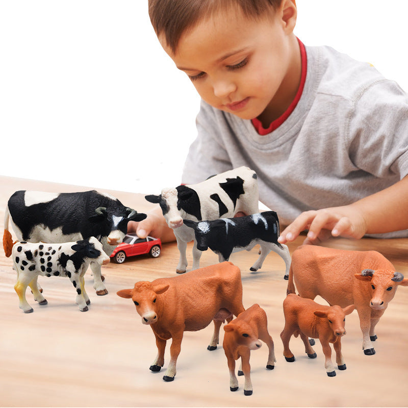 Strict Selection of Cross-border Amazon Simulation Small Animal Model Toy Farm Cow Creative Educational Children's Toys Wholesale