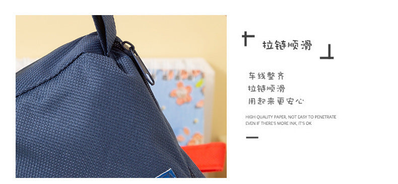 The Future Is Promising, Large-Capacity Oxford Cloth Pencil Bag, Student Inspirational Text, Double-Layer Storage Pencil Bag, Learning Stationery Bag