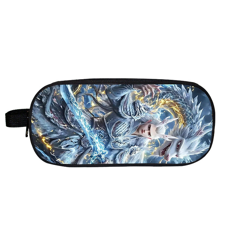 Cross-Border Nezha Stationery Box, Children's Portable Large-Capacity Storage Pencil Case, Student Wear-Resistant Double-Layer Portable Pencil Case Wholesale