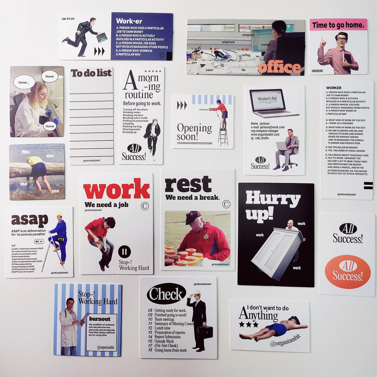 Korean OAB Character 202Hosil Magazine Landscape Retro Hand Account Decoration Material Collage Sticker Bag