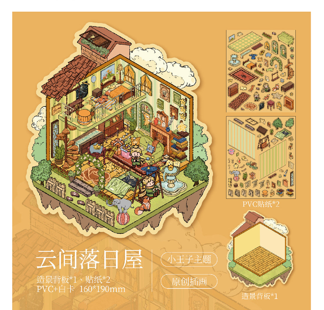 Mr. Paper Landscaping Flat Stickers Prince Fairy Tale Book Series DIY 3D Landscaping Flat Sticker Pack