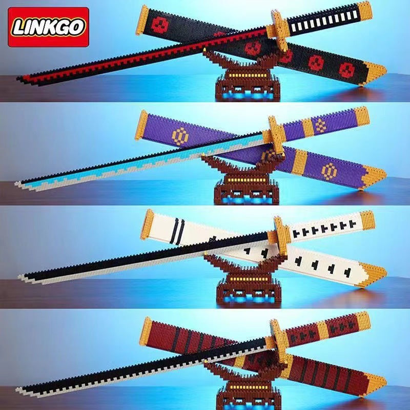 Compatible with Lego Bricks Sword Micro-Particle Weapon Knife Model with Sword Sheath Assembled Children's Educational Toys Wholesale Dropshipping