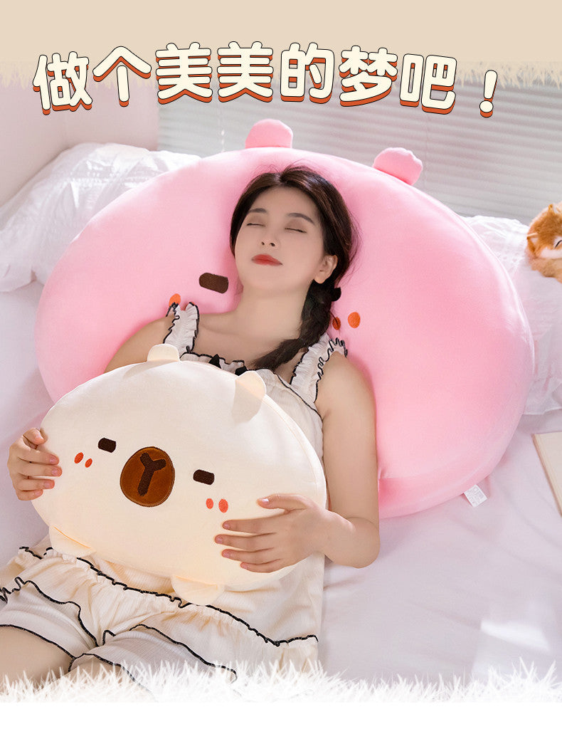 New Capibala Capybara Pillow Soft Cute Dumpling Cute Girl Sleeping Pillow Plush Toy Cross-Border