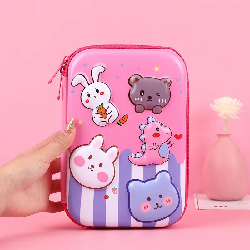 3D New Cute Eva Stationery Box Children's Multifunctional Large Capacity Pencil Bag Student Portable Square Pencil Box