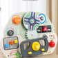 CECPC Montessori Children's Simulated Steering Wheel Busy Board Switch Led Light Busy Board Early Education Educational Wooden Toys