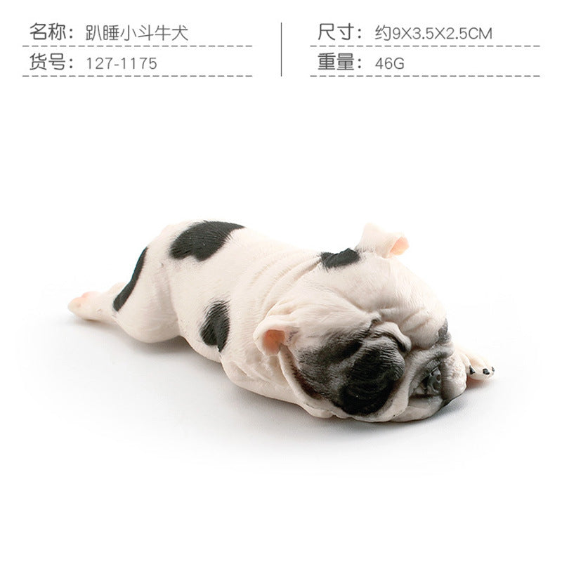 Cross-border Children's Cognitive Simulation Pet Dog Model Sleeping Posture French Bulldog Chai Dog Decorative Ornament Toy