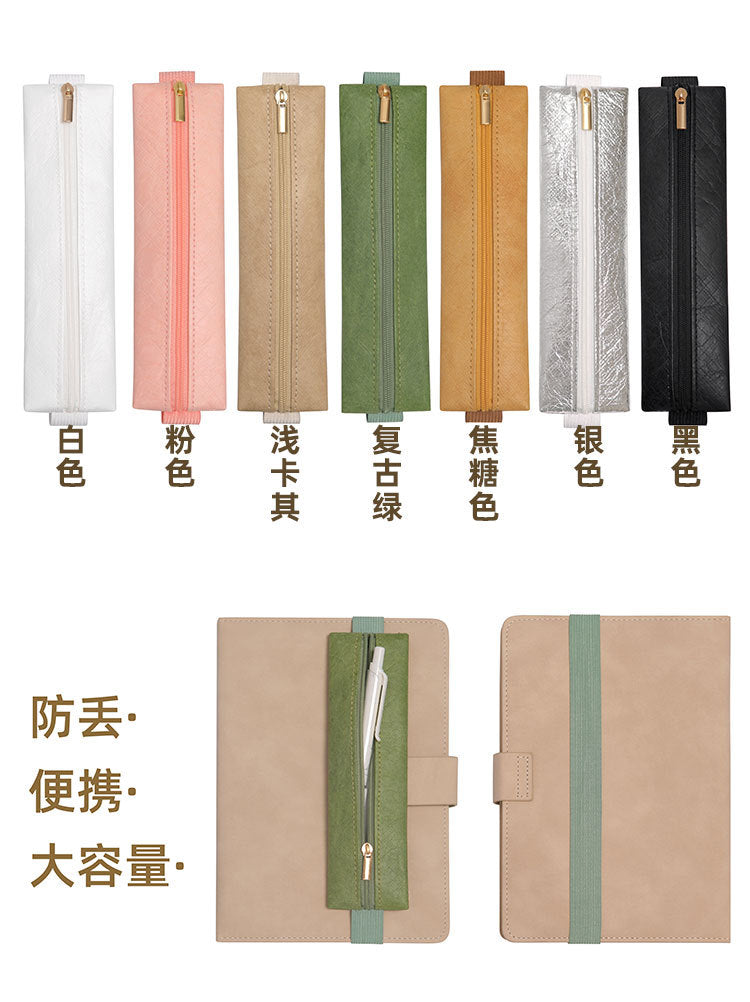 Notebook Pen Cover, Ledger Elastic Strap, Elastic Dupont Paper Pen Bag, Business Style Retro Anti-Lost Artifact